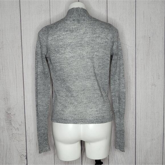 Lulu's Warm Me Up Heather Gray Wrap Sweater Top, size Small - Picture 3 of 8